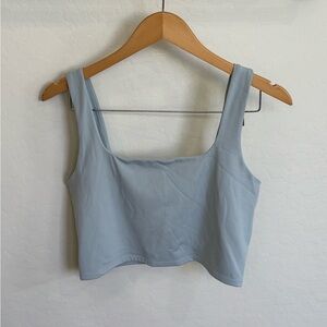 Express Pale Blue Square-Neck Body Contour Crop Tank Size Large, Like New!